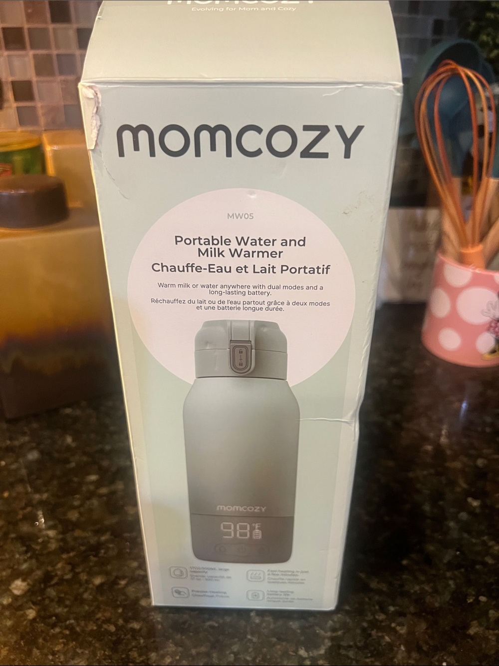 Momcozy Portable Water & Milk Warmer - Sage Green - new inbox - open box